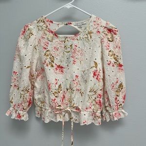 American eagle floral crop top XS
